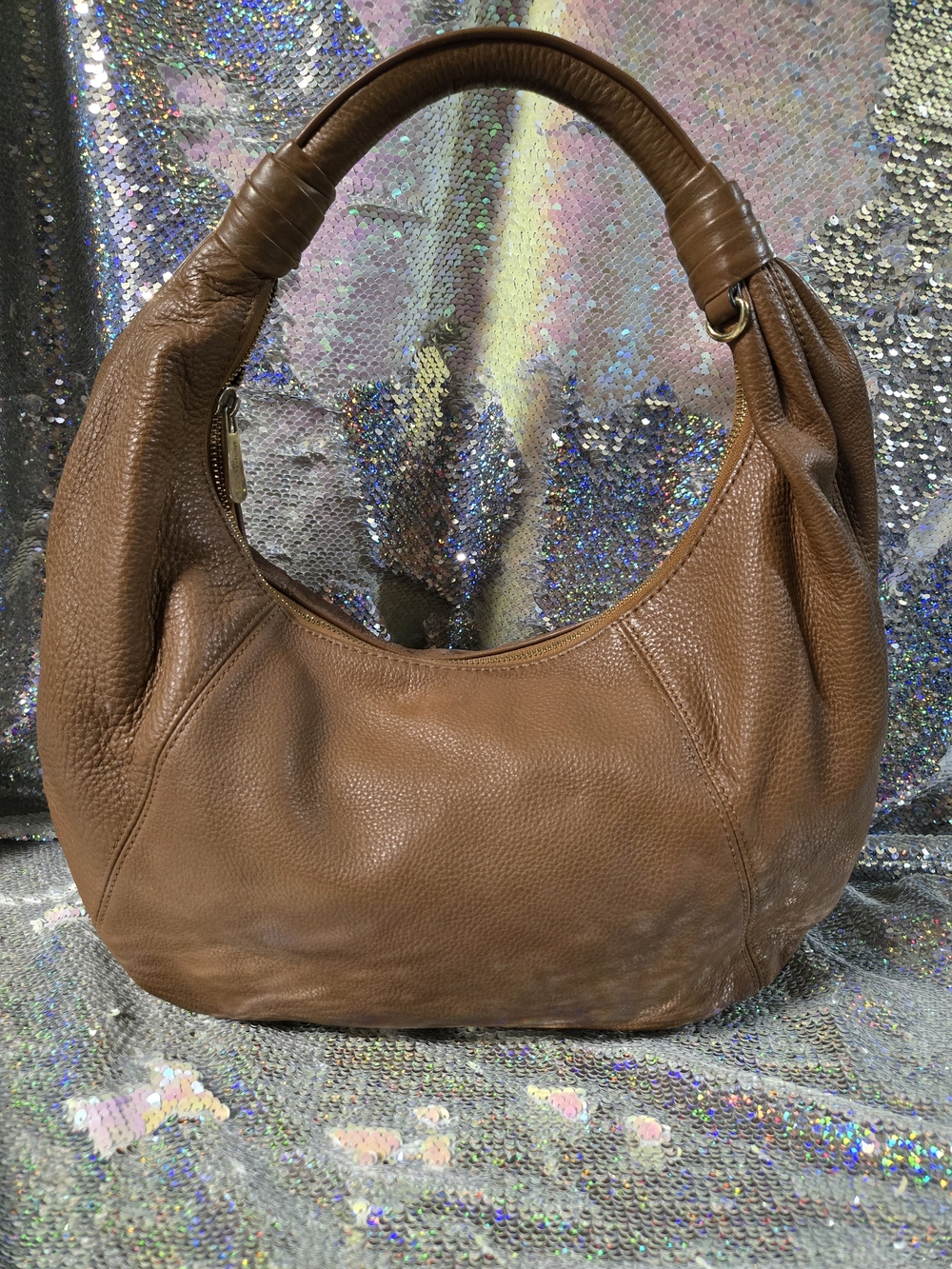 MICHAEL Michael Kors Cognac Pebbled Leather Hobo